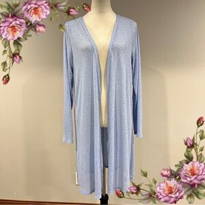 Zanzea Light Blue Open‎ Front plus size Cardigan with angel wings